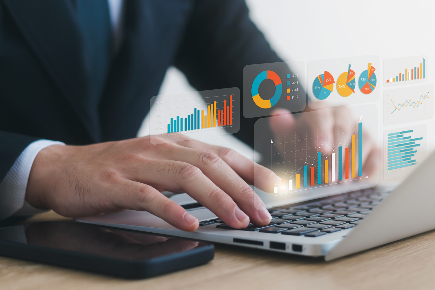 Data centre operator reviewing sustainability and fuel consumption data